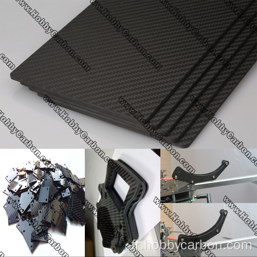 Plaque de coupe cnc en fibre de carbone 3K Real